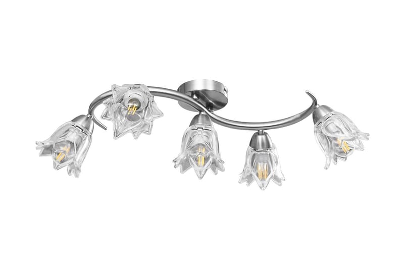 Taklampa med transparenta glasskärmar för 5 E14-lampor tulpa - Transparent - Belysning - Inomhusbelysning & lampor - Fönsterlampor & fönsterbelysning - Fönsterlampa hängande