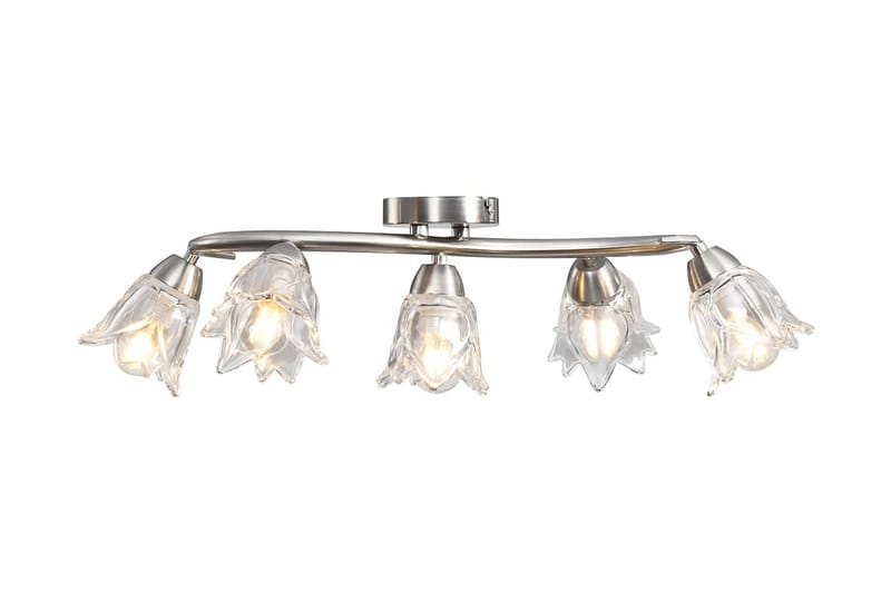 Taklampa med transparenta glasskärmar för 5 E14-lampor tulpa - Transparent - Belysning - Inomhusbelysning & lampor - Fönsterlampor & fönsterbelysning - Fönsterlampa hängande