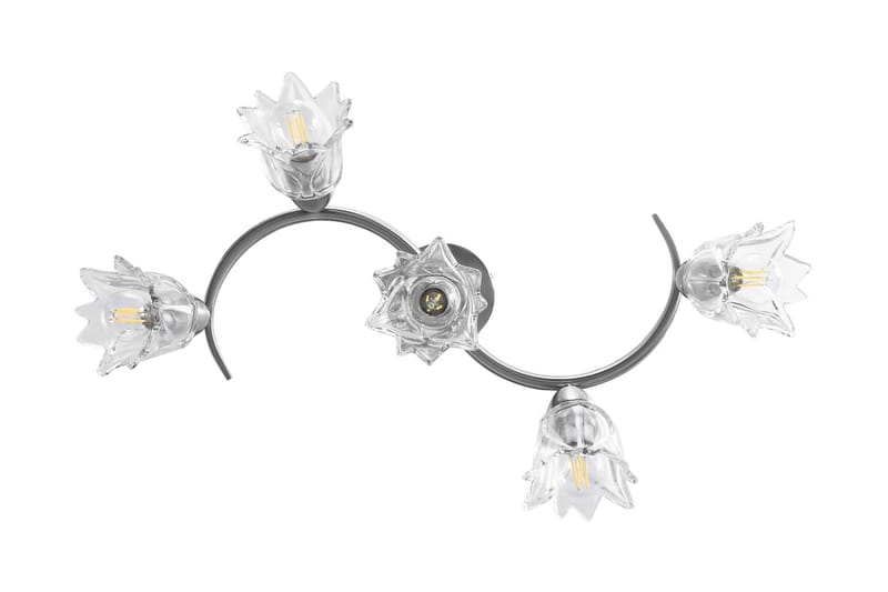 Taklampa med transparenta glasskärmar för 5 E14-lampor tulpa - Transparent - Belysning - Inomhusbelysning & lampor - Fönsterlampor & fönsterbelysning - Fönsterlampa hängande
