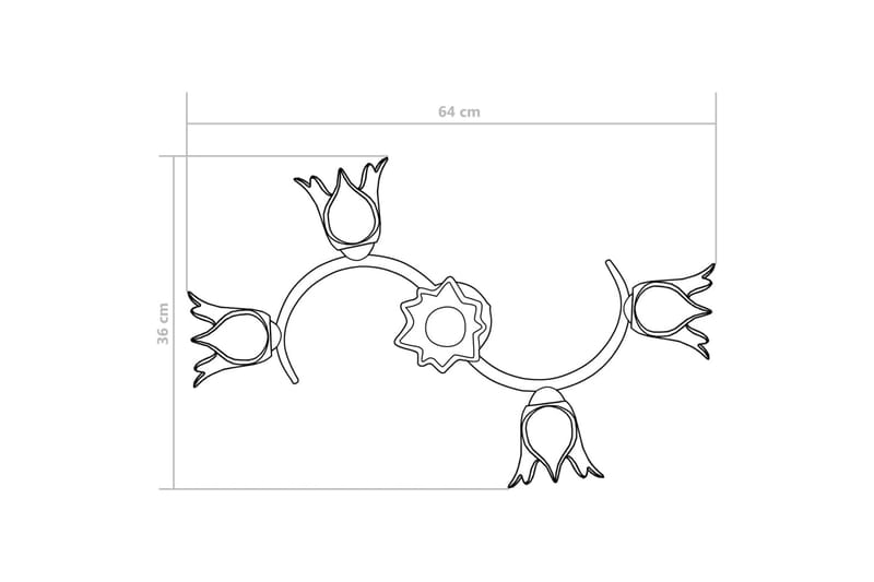 Taklampa med transparenta glasskärmar för 5 E14-lampor tulpa - Transparent - Belysning - Inomhusbelysning & lampor - Fönsterlampor & fönsterbelysning - Fönsterlampa hängande