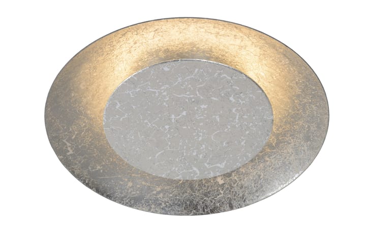 FOSKAL Bordslampa LED 22 cm Rund Silver - Bordslampor & bordsbelysning - Sängbordslampa - Fönsterlampa på fot - Sovrumslampa
