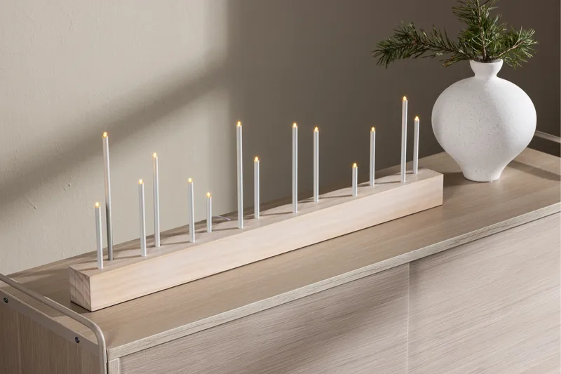 Kungsberget Adventsljusstake 24 cm - Whitewash - Belysning - Inomhusbelysning & lampor - Fönsterlampor & fönsterbelysning - Fönsterlampa på fot