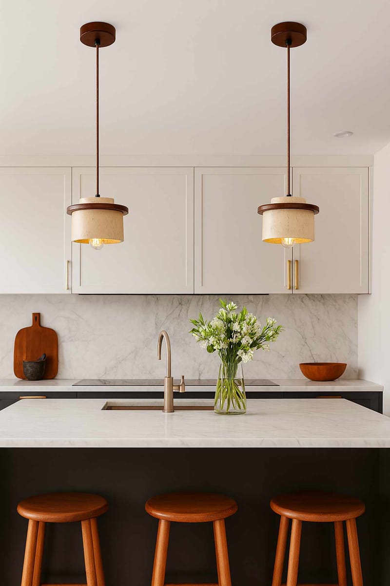 Meyros Pendellampa - Beige Och Valnöt - Belysning - Inomhusbelysning & lampor - Fönsterlampor & fönsterbelysning - Fönsterlampa hängande