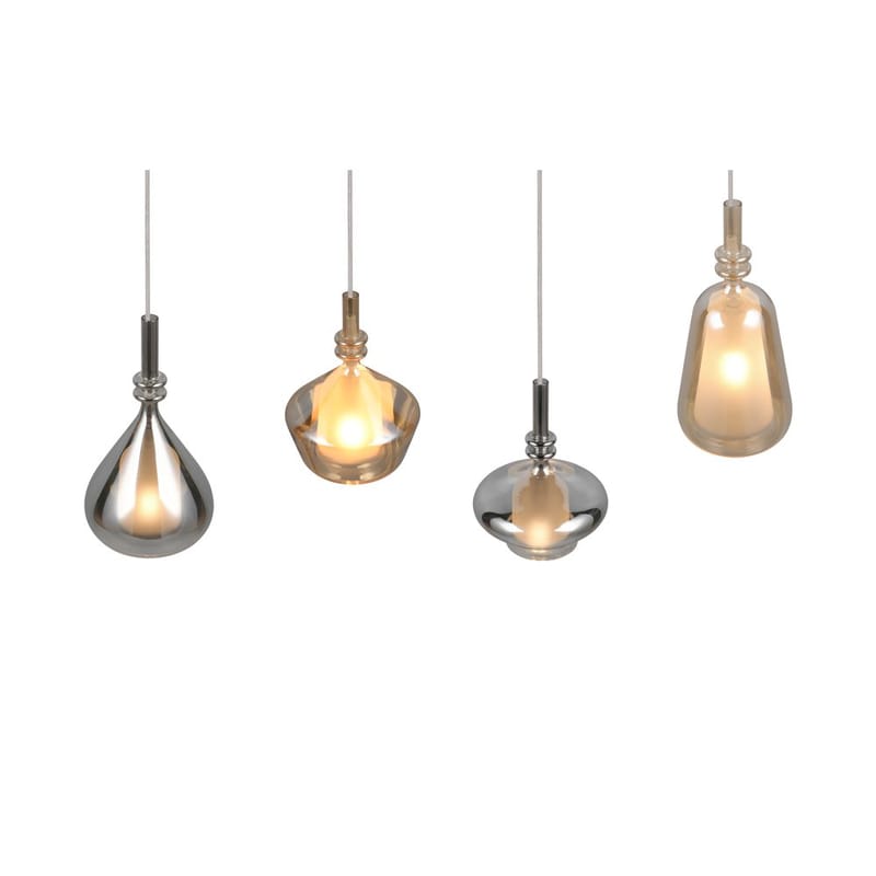 Pendel TRIO Aldea - 4 lampor, Bärnsten/Kromad - Belysning - Inomhusbelysning & lampor - Fönsterlampor & fönsterbelysning - Fönsterlampa hängande