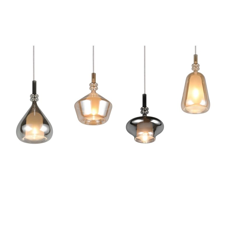 Pendel TRIO Aldea - 4 lampor, Bärnsten/Kromad - Belysning - Inomhusbelysning & lampor - Fönsterlampor & fönsterbelysning - Fönsterlampa hängande