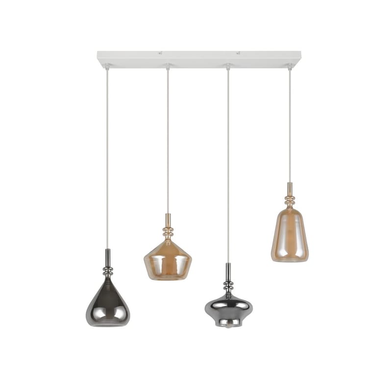 Pendel TRIO Aldea - 4 lampor, Bärnsten/Kromad - Belysning - Inomhusbelysning & lampor - Fönsterlampor & fönsterbelysning - Fönsterlampa hängande