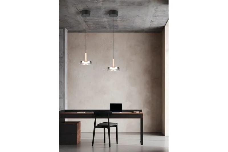 Pendel TRIO Celeste 1-del, Mattsvart/kromad/trä - 1-del, Mattsvart/kromad/trä - Belysning - Inomhusbelysning & lampor - Fönsterlampor & fönsterbelysning - Fönsterlampa hängande