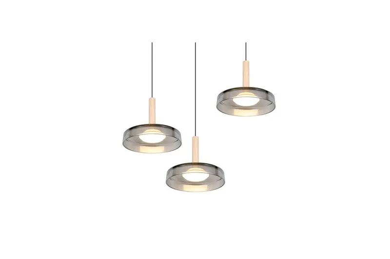 Pendel TRIO Celeste 3-del, Mattsvart/kromad/trä - 3-del, Mattsvart/kromad/trä - Belysning - Inomhusbelysning & lampor - Fönsterlampor & fönsterbelysning - Fönsterlampa hängande