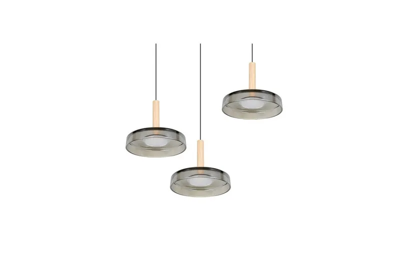 Pendel TRIO Celeste 3-del, Mattsvart/kromad/trä - 3-del, Mattsvart/kromad/trä - Belysning - Inomhusbelysning & lampor - Fönsterlampor & fönsterbelysning - Fönsterlampa hängande