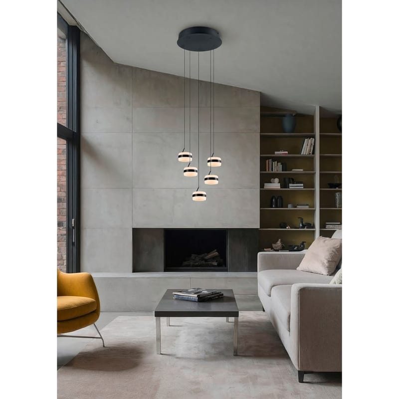 Pendel TRIO Dios - 5 lampor, Mattsvart - Belysning - Inomhusbelysning & lampor - Fönsterlampor & fönsterbelysning - Fönsterlampa hängande