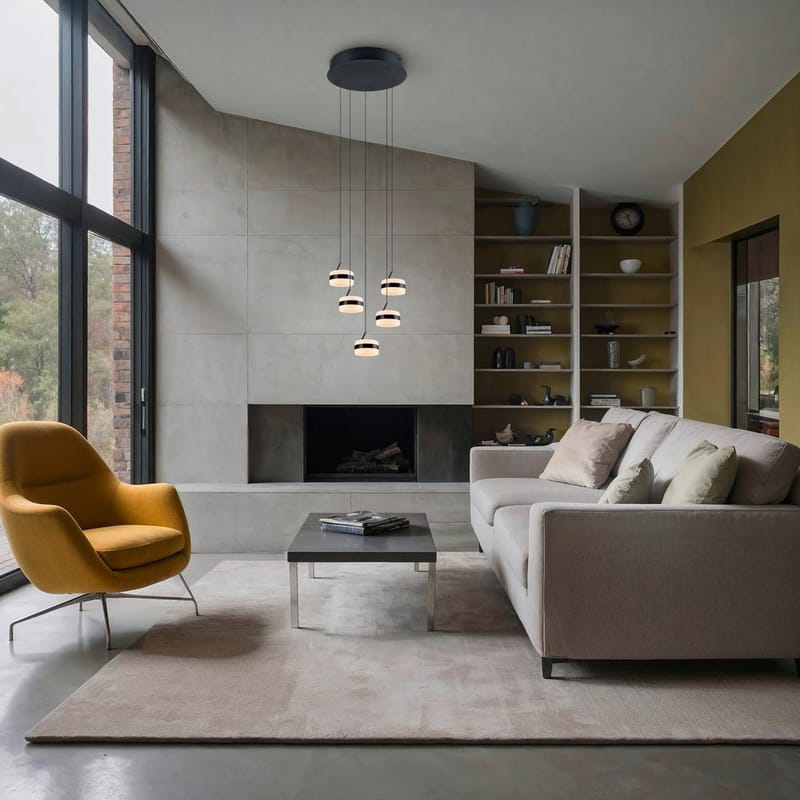 Pendel TRIO Dios - 5 lampor, Mattsvart - Belysning - Inomhusbelysning & lampor - Fönsterlampor & fönsterbelysning - Fönsterlampa hängande