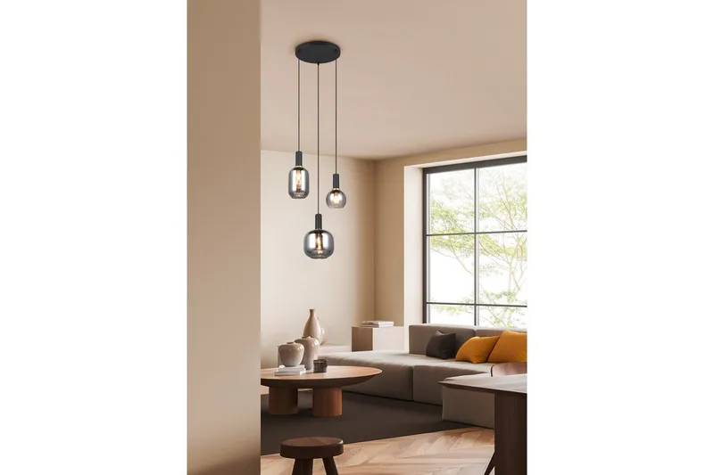 Pendel TRIO Diva 3-del, Mattsvart/kromad - 3-del, Mattsvart/kromad - Belysning - Inomhusbelysning & lampor - Fönsterlampor & fönsterbelysning - Fönsterlampa hängande