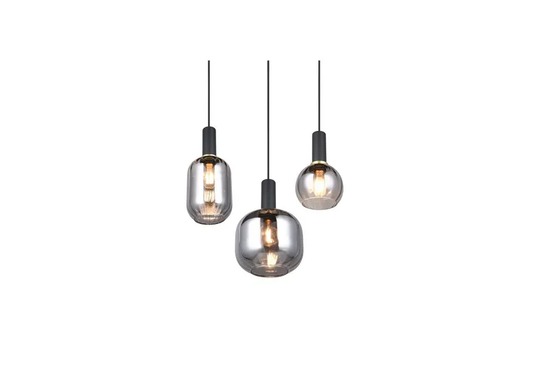 Pendel TRIO Diva 3-del, Mattsvart/kromad - 3-del, Mattsvart/kromad - Belysning - Inomhusbelysning & lampor - Fönsterlampor & fönsterbelysning - Fönsterlampa hängande