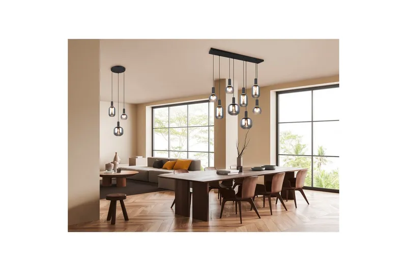 Pendel TRIO Diva 3-del, Mattsvart/kromad - 3-del, Mattsvart/kromad - Belysning - Inomhusbelysning & lampor - Fönsterlampor & fönsterbelysning - Fönsterlampa hängande