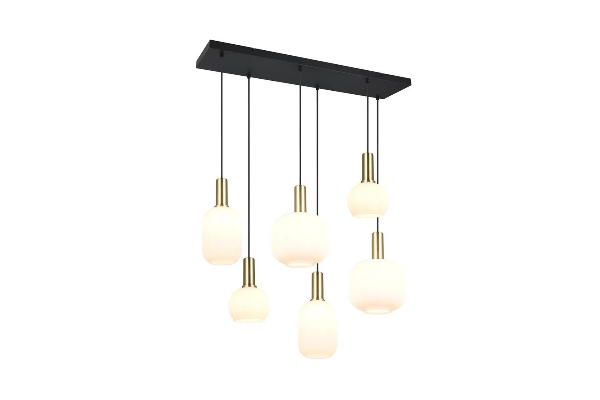 Pendel TRIO Diva 6-del, Mattmässing/vit - 6-del, Mattmässing/vit