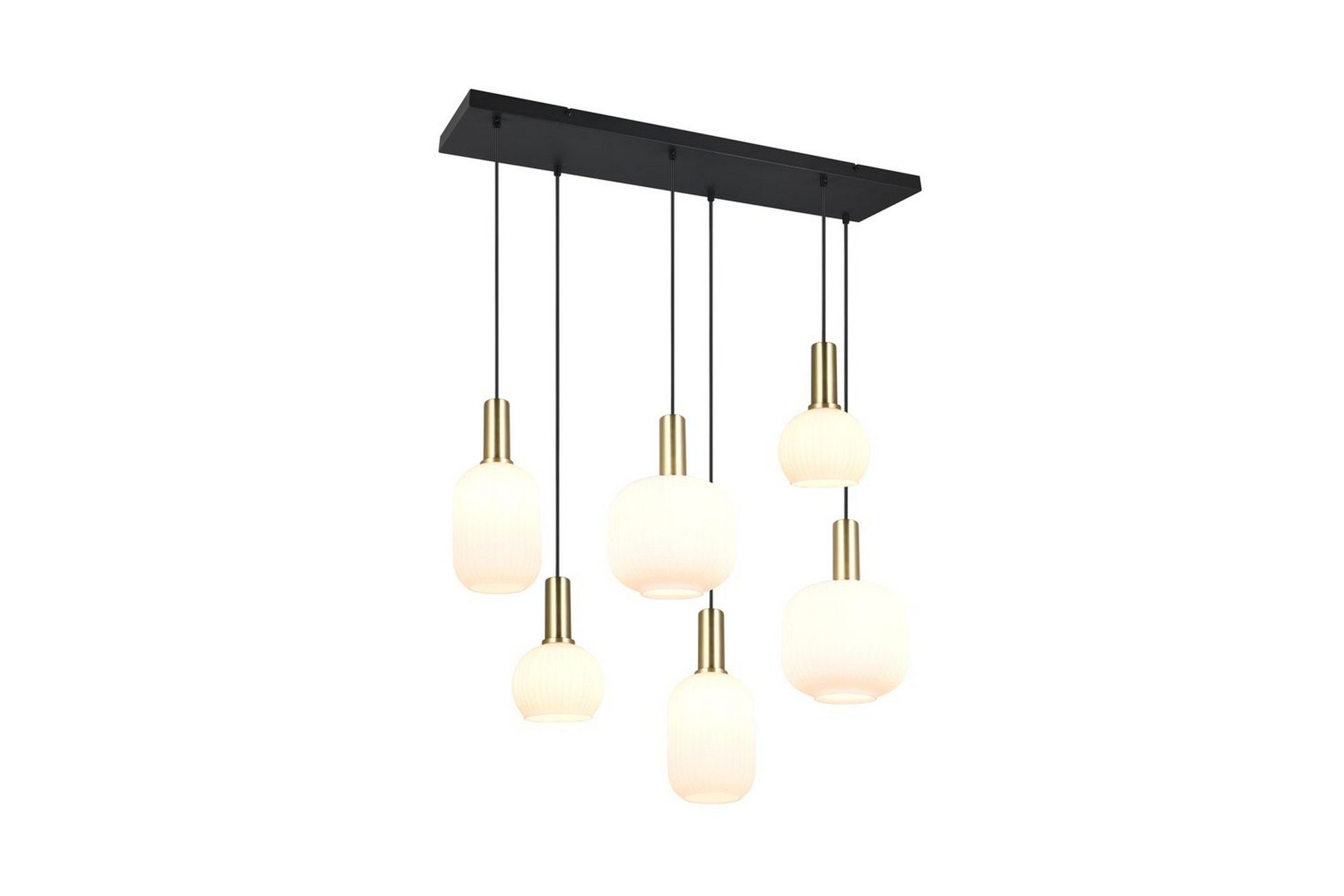 Pendel TRIO Diva 6-del, Mattmässing/vit - 6-del, Mattmässing/vit