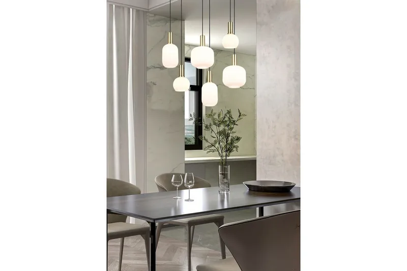 Pendel TRIO Diva 6-del, Mattmässing/vit - 6-del, Mattmässing/vit - Belysning - Inomhusbelysning & lampor - Fönsterlampor & fönsterbelysning - Fönsterlampa hängande