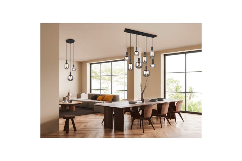 Pendel TRIO Diva 8-del, Mattsvart/kromad - 8-del, Mattsvart/kromad - Belysning - Inomhusbelysning & lampor - Fönsterlampor & fönsterbelysning - Fönsterlampa hängande