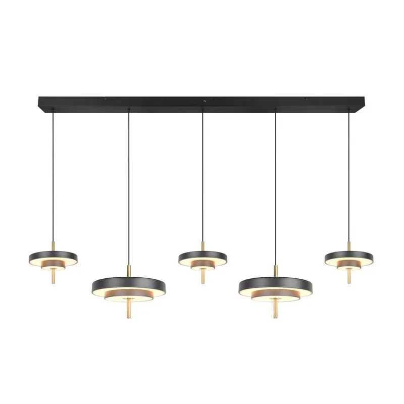 Pendel TRIO Keaton - 5 lampor, Mattsvart/Mässing - Belysning - Inomhusbelysning & lampor - Fönsterlampor & fönsterbelysning - Fönsterlampa hängande