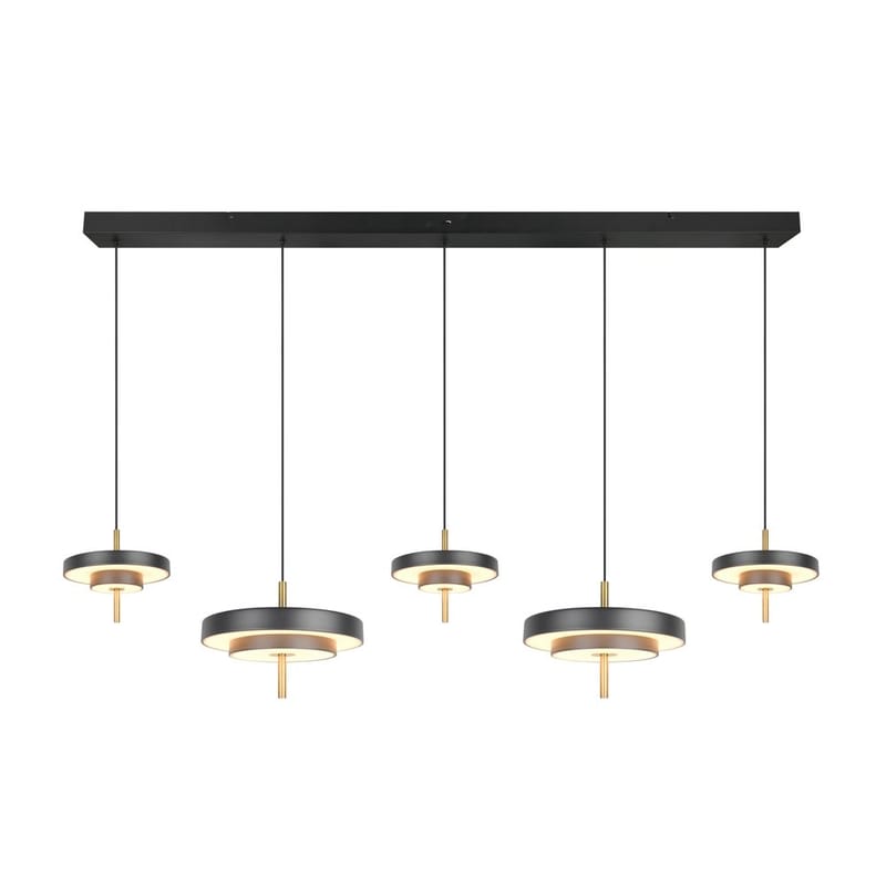 Pendel TRIO Keaton - 5 lampor, Mattsvart/Mässing - Belysning - Inomhusbelysning & lampor - Fönsterlampor & fönsterbelysning - Fönsterlampa hängande