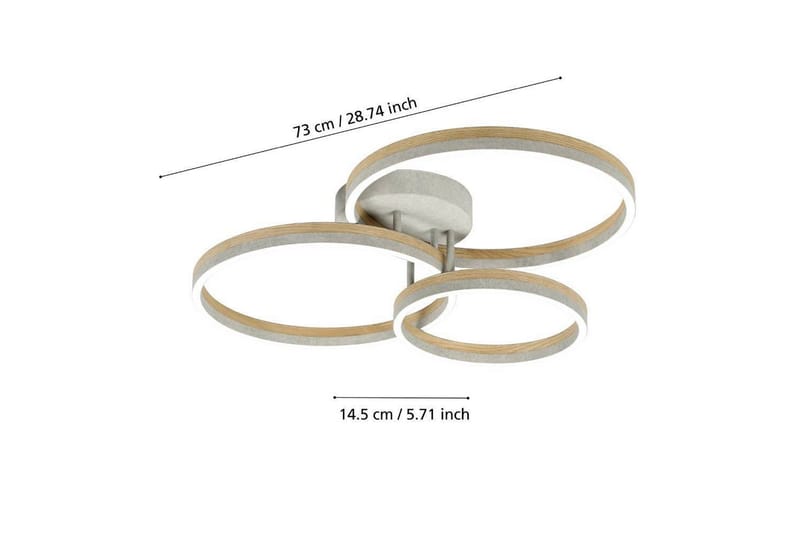 Takbelysning Eglo Cadinaro Grå/Trä Rund - Belysning - Inomhusbelysning & lampor - Fönsterlampor & fönsterbelysning - Fönsterlampa hängande
