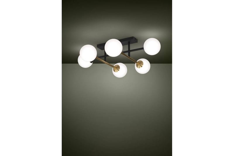 Takbelysning Eglo Paz Opalvit/Svart Mässing med 6 Lampor - Belysning - Inomhusbelysning & lampor - Fönsterlampor & fönsterbelysning - Fönsterlampa hängande