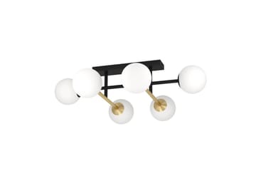 Takbelysning Eglo Paz Opalvit/Svart Mässing med 6 Lampor - Belysning - Inomhusbelysning & lampor - Fönsterlampor & fönsterbelysning - Fönsterlampa hängande