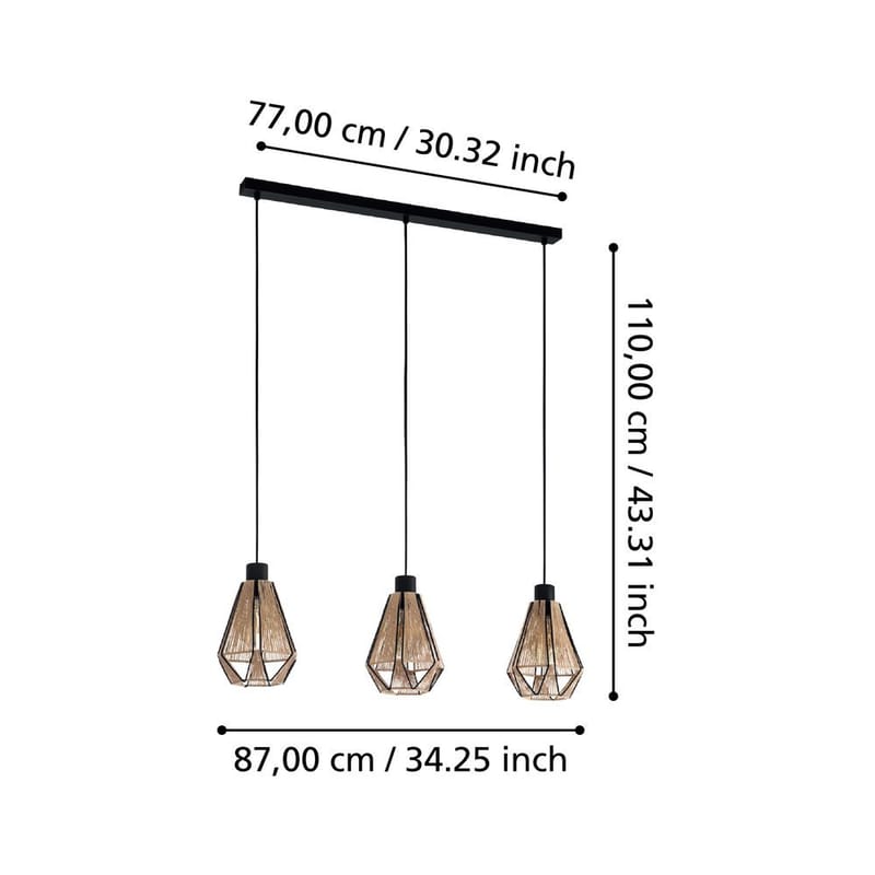 Taklampa Adwickle med 3 Lampor - 14,5 cm - Belysning - Inomhusbelysning & lampor - Fönsterlampor & fönsterbelysning - Fönsterlampa hängande