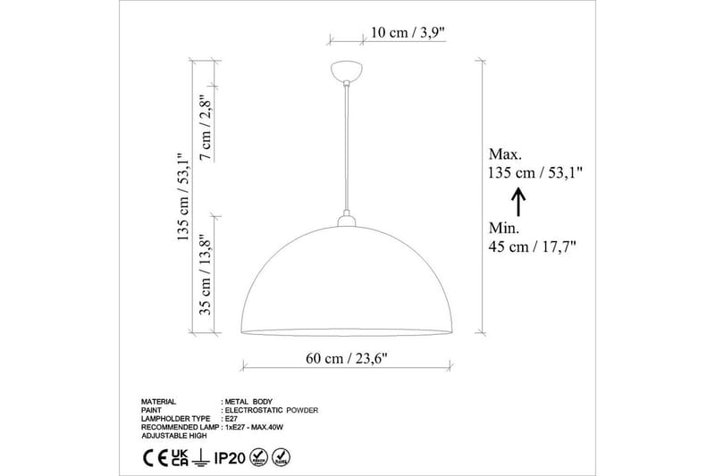 Taklampa Brena Enkelt Uttag Antik - Brun - Belysning - Inomhusbelysning & lampor - Fönsterlampor & fönsterbelysning - Fönsterlampa hängande