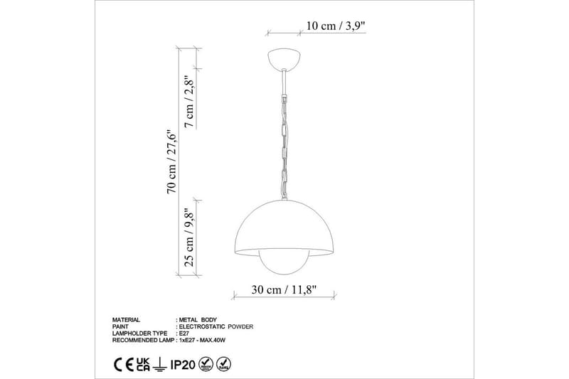 Taklampa Brena Enkelt Uttag Orange - Orange - Belysning - Inomhusbelysning & lampor - Fönsterlampor & fönsterbelysning - Fönsterlampa hängande