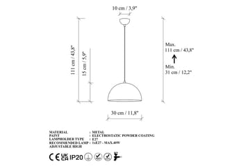 Taklampa Brena Rany Enkelt Uttag - 30 x 30 x 111 cm - Belysning - Inomhusbelysning & lampor - Fönsterlampor & fönsterbelysning - Fönsterlampa hängande