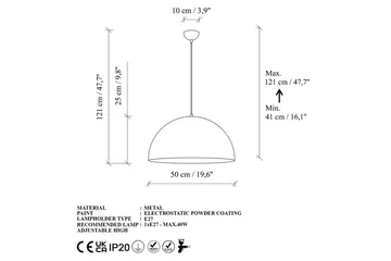 Taklampa Brena Rany Enkelt Uttag - 50 x 50 x 121 cm - Belysning - Inomhusbelysning & lampor - Fönsterlampor & fönsterbelysning - Fönsterlampa hängande