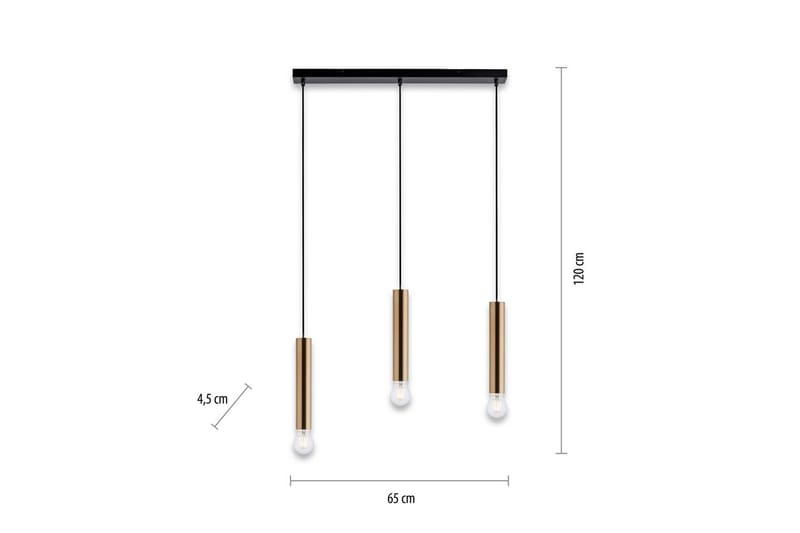 Taklampa Bruna - 6x120x65 cm, Matt mässing - Belysning - Inomhusbelysning & lampor - Fönsterlampor & fönsterbelysning - Fönsterlampa hängande