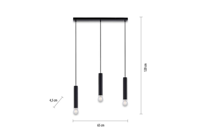 Taklampa Bruna - 6x120x65 cm, Svart - Belysning - Inomhusbelysning & lampor - Fönsterlampor & fönsterbelysning - Fönsterlampa hängande