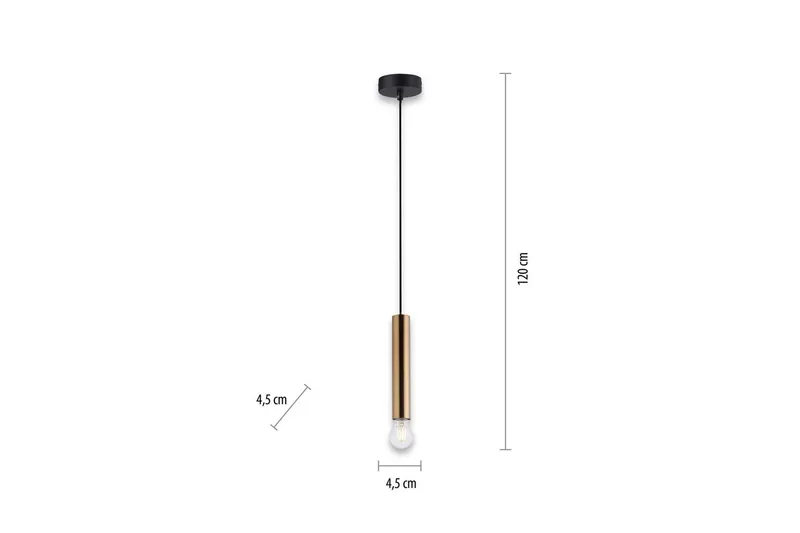 Taklampa Bruna - 9x120x9 cm, Matt mässing - Belysning - Inomhusbelysning & lampor - Fönsterlampor & fönsterbelysning - Fönsterlampa hängande