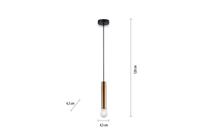 Taklampa Bruna - 9x120x9 cm, Matt mässing - Belysning - Inomhusbelysning & lampor - Fönsterlampor & fönsterbelysning - Fönsterlampa hängande