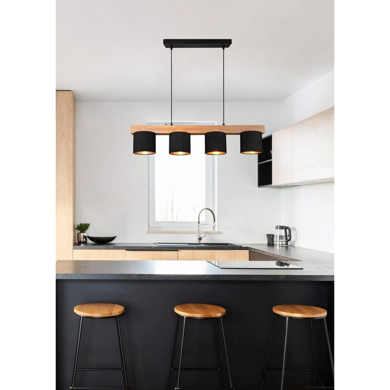 Taklampa Cameron - Svart/trä - Belysning - Inomhusbelysning & lampor - Fönsterlampor & fönsterbelysning - Fönsterlampa hängande