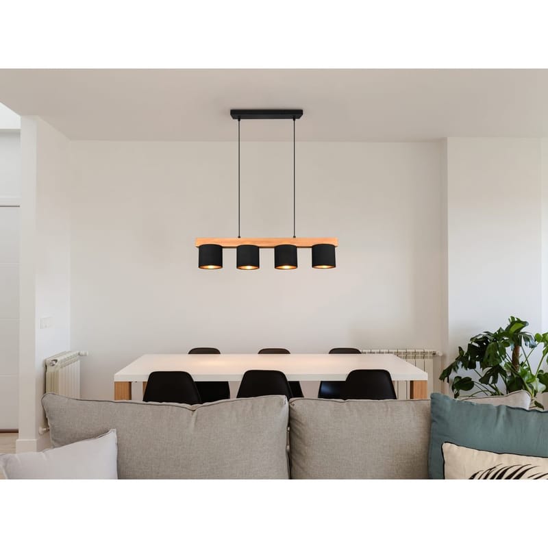 Taklampa Cameron - Svart/trä - Belysning - Inomhusbelysning & lampor - Fönsterlampor & fönsterbelysning - Fönsterlampa hängande