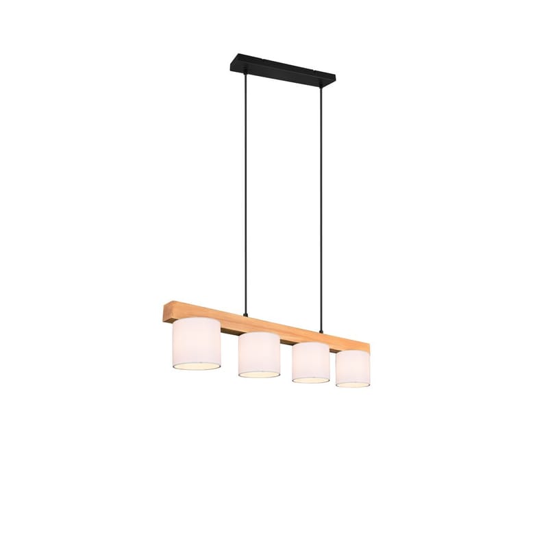 Taklampa Cameron, Vit/trä