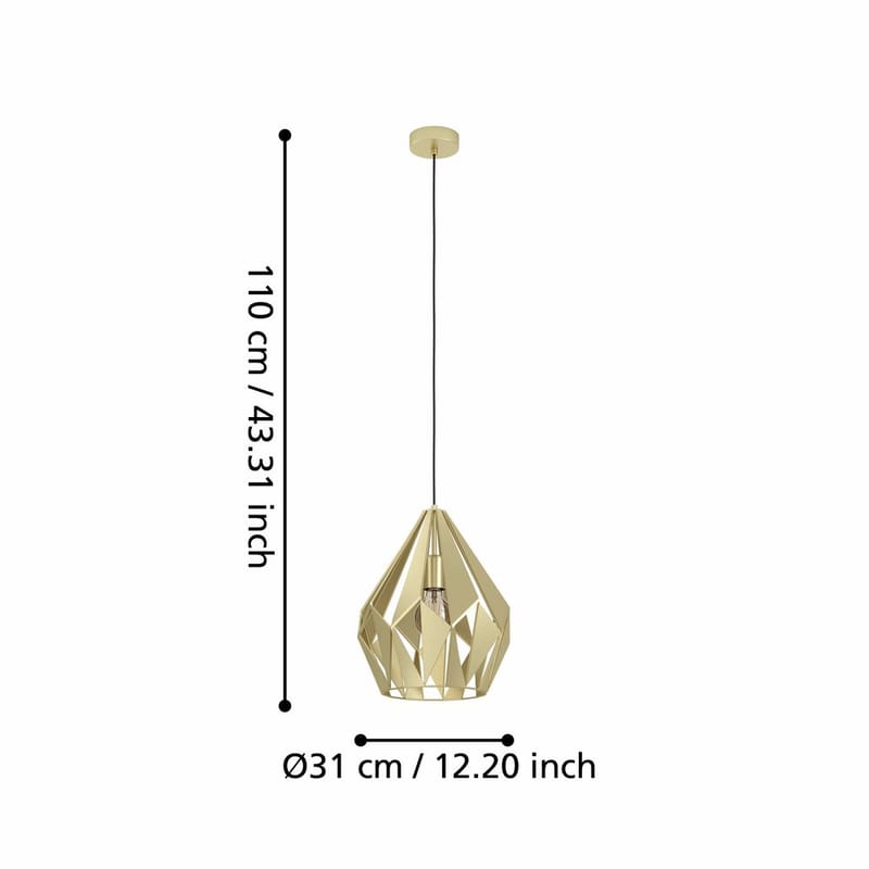 Taklampa Carlton - Guld - Belysning - Inomhusbelysning & lampor - Fönsterlampor & fönsterbelysning - Fönsterlampa hängande