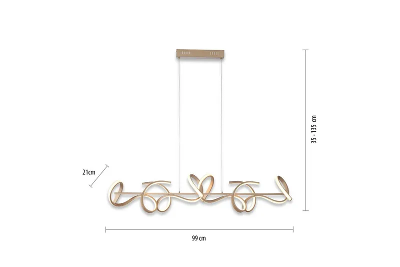 Taklampa Curls - 21x135x99 cm - Belysning - Inomhusbelysning & lampor - Fönsterlampor & fönsterbelysning - Fönsterlampa hängande