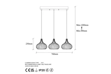 Taklampa Kiron Svart / Antik Tre - Svart - Belysning - Inomhusbelysning & lampor - Fönsterlampor & fönsterbelysning - Fönsterlampa hängande