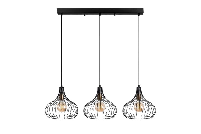 Taklampa Kiron Svart / Antik Tre, Svart