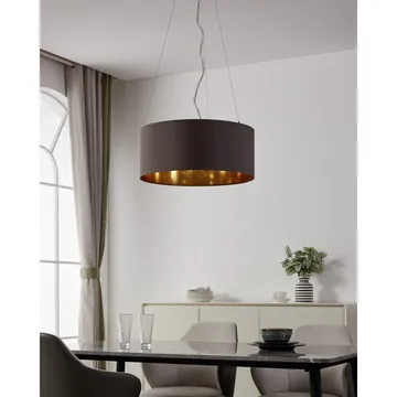 Taklampa Maserlo med 3 lampor - Matt nickel/cappuccino - Belysning - Inomhusbelysning & lampor - Fönsterlampor & fönsterbelysning - Fönsterlampa hängande