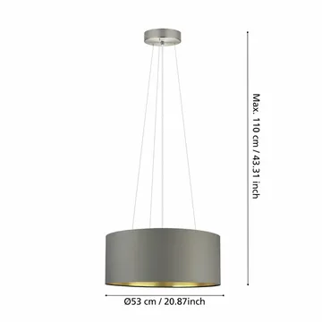 Taklampa Maserlo med 3 lampor - Matt nickel/cappuccino - Belysning - Inomhusbelysning & lampor - Fönsterlampor & fönsterbelysning - Fönsterlampa hängande