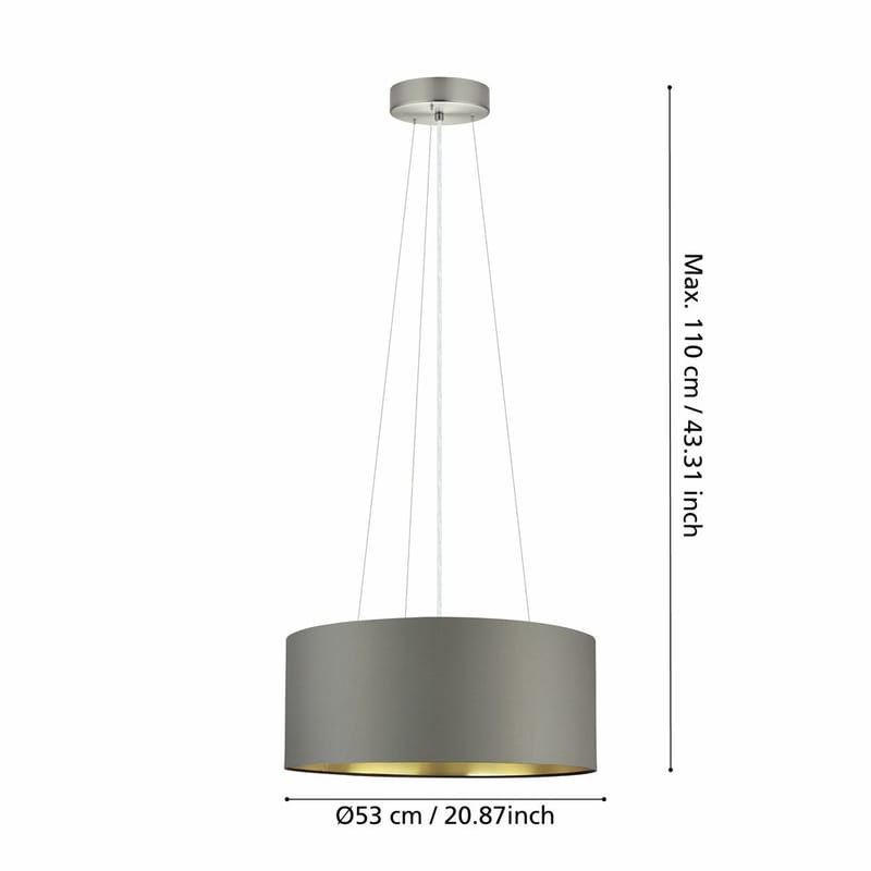 Taklampa Maserlo med 3 lampor - Matt nickel/cappuccino - Belysning - Inomhusbelysning & lampor - Fönsterlampor & fönsterbelysning - Fönsterlampa hängande