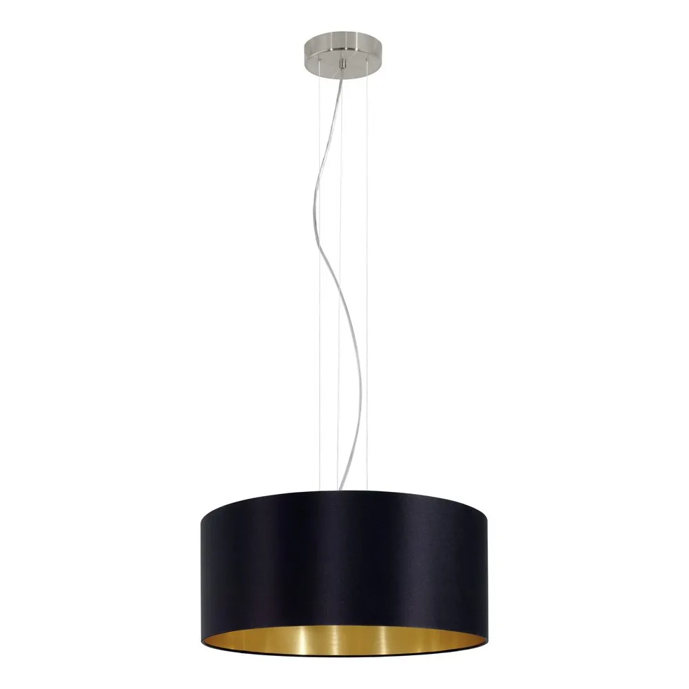 Taklampa Maserlo med 3 lampor - Matt nickel/svart