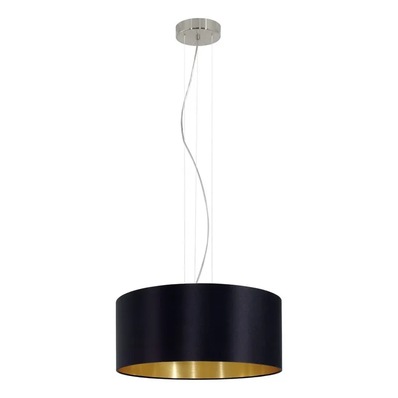 Taklampa Maserlo med 3 lampor, Matt nickel/svart