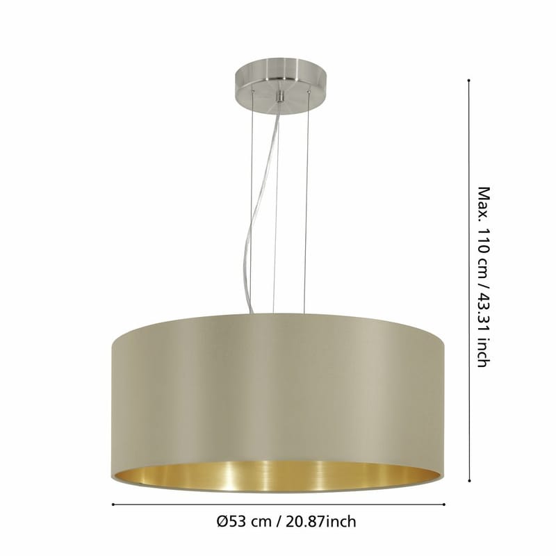 Taklampa Maserlo med 3 lampor - Matt nickel/taupe - Belysning - Inomhusbelysning & lampor - Fönsterlampor & fönsterbelysning - Fönsterlampa hängande