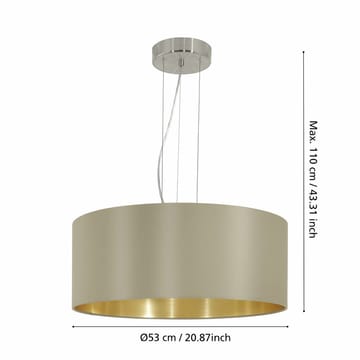 Taklampa Maserlo med 3 lampor - Matt nickel/taupe - Belysning - Inomhusbelysning & lampor - Fönsterlampor & fönsterbelysning - Fönsterlampa hängande